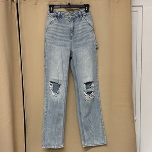 PacSun Ripped Straight Leg Jeans Light Blue Size 25